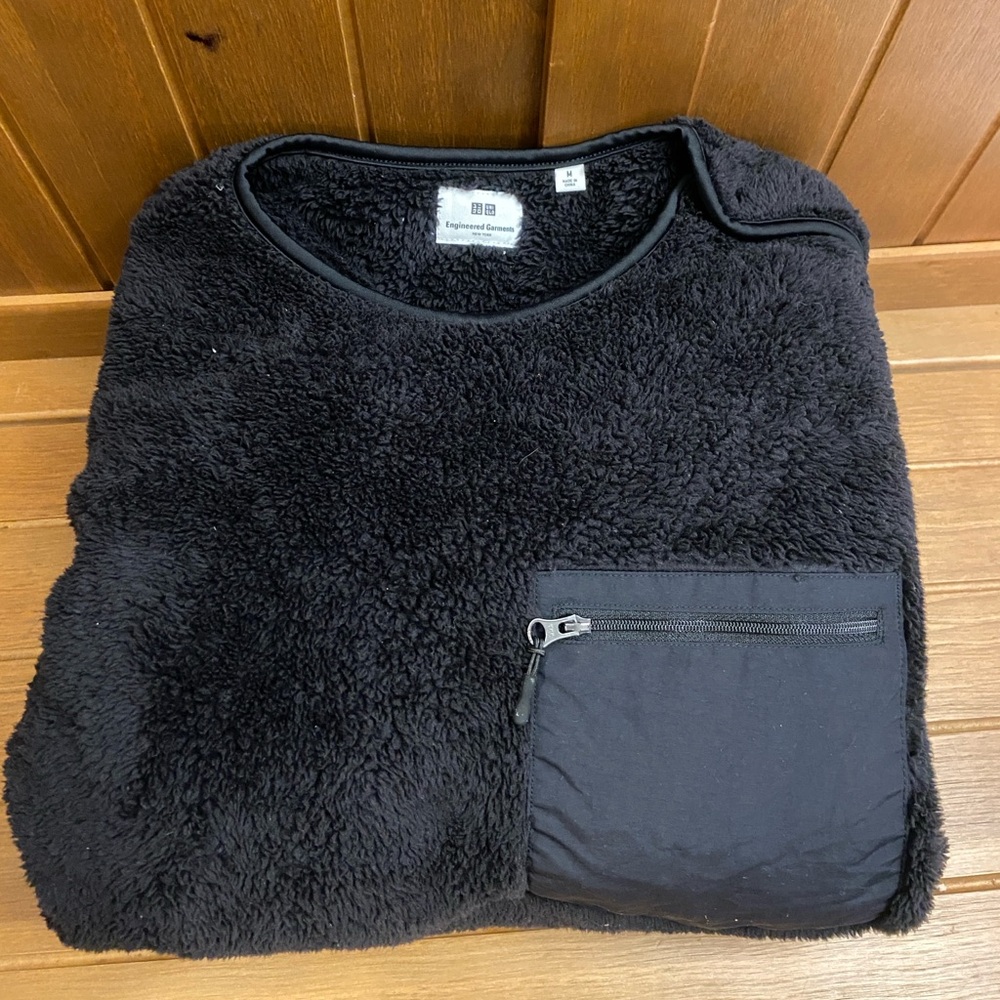 Uniqlo x Engineered Garments NY Men's Fleece Pullover Size M Black